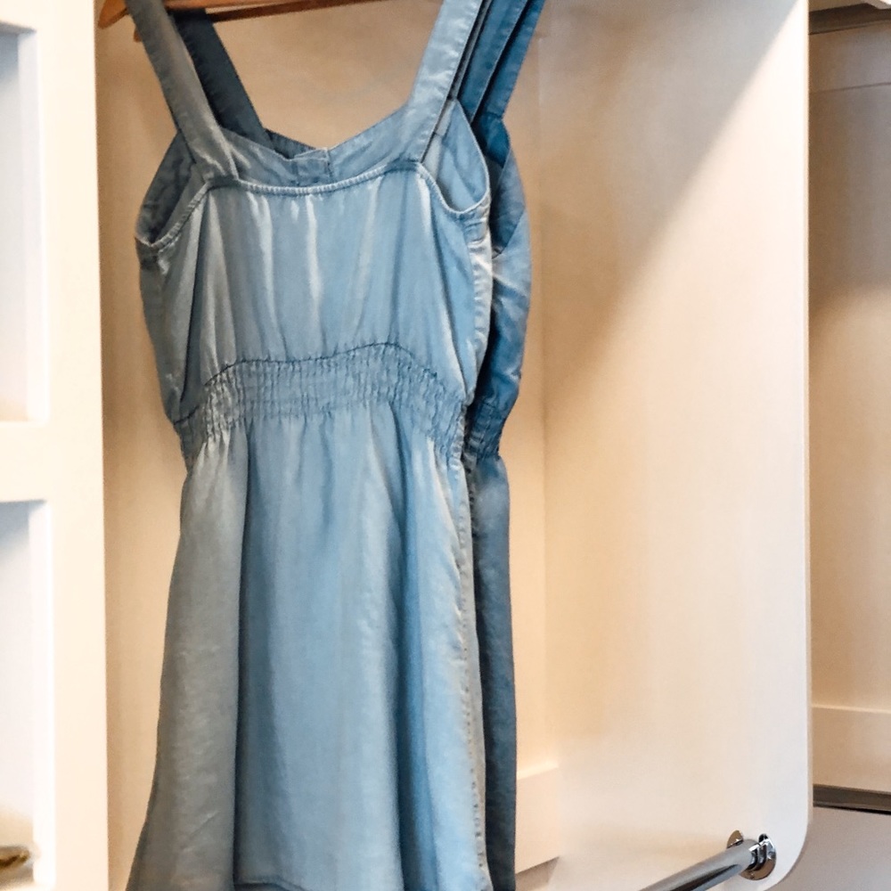 🟡 SALE! CAPRI Blue Sleeveless Tencel Button Dress - Picture 4 of 4